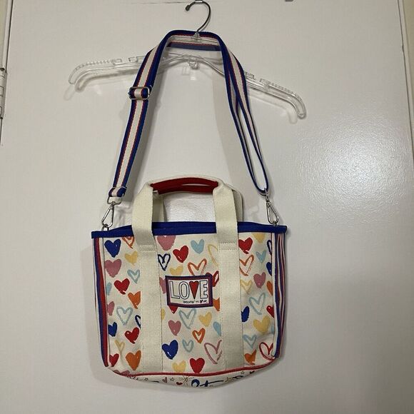 Brighton Handbags - BRIGHTON Red White and You Canvas small crossbody Tote Purse sparkle and shine